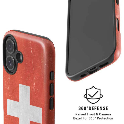 Switzerland Flag Distressed iPhone 16 Plus Magsafe Impact Case